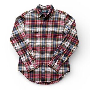 Vintage 90s Polo Ralph Lauren Multicolor Plaid Button Down Flannel Shirt